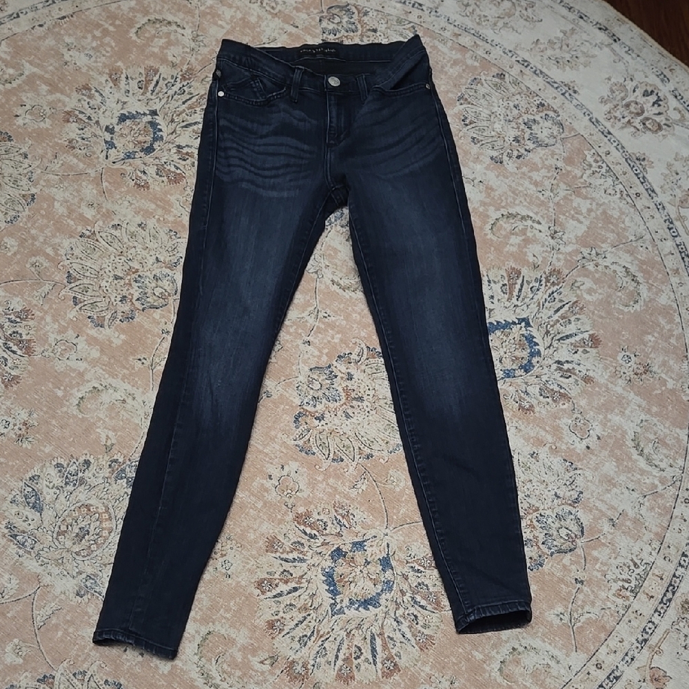 Rock & Republic Dark Wash Skinny Blue Jeans 5 pocket Stretch Size 6 EUC